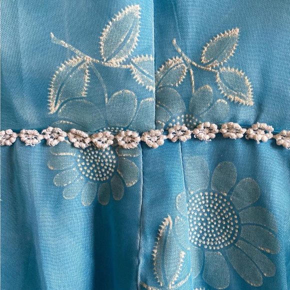 Vintage 1970s Blue Prairie Dress - Picture 2 of 7
